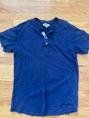 Goodthreads Navy Blue Short-Sleeve Henley Tee